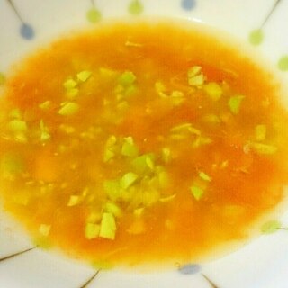 【離乳食中期】ミニトマトとかぼちゃと枝豆のスープ